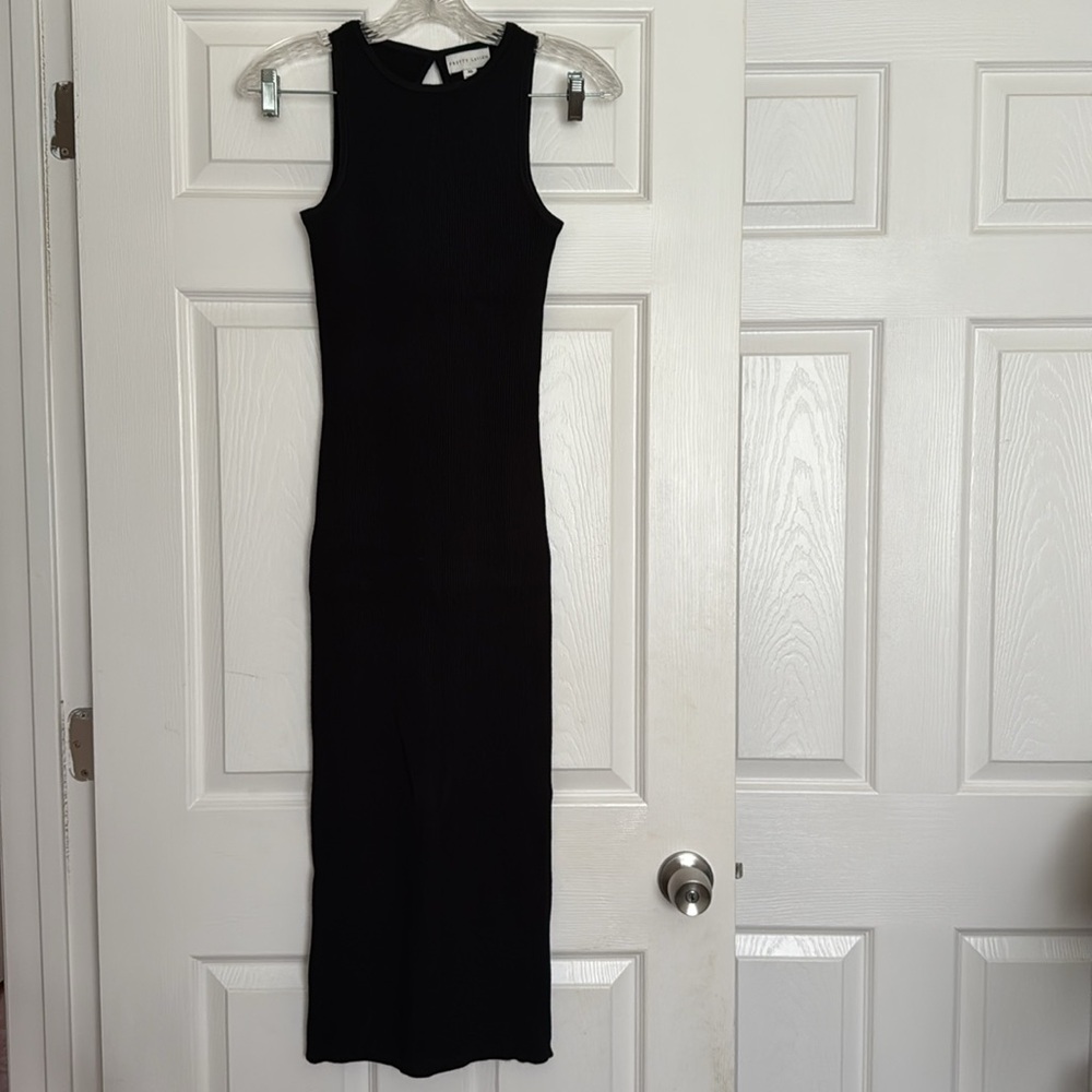 Pretty Lavish Black Ribbed Midi Dress XS